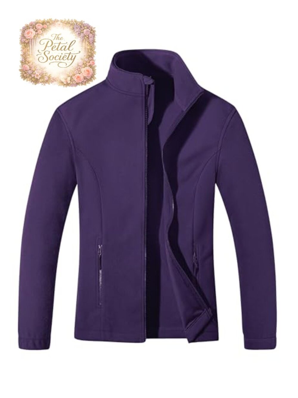 Women's Polyester Fleece Jacket Full Zip Lightweight Warm Winter Coat with